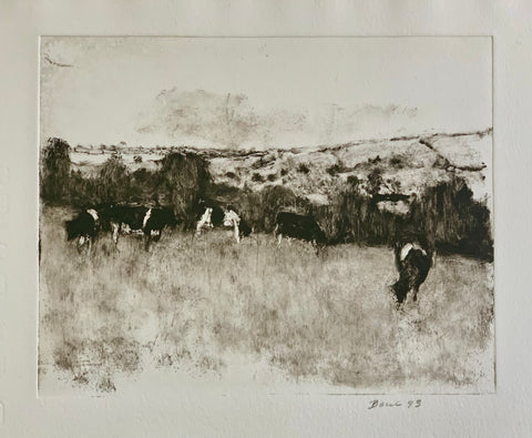 Cows in a Field, by Jack Boul, Amer., (b. 1927)