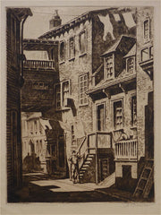 "Rue Sous Le Cap, Quebec" by George A. Bradshaw, Amer., (1880-1968)