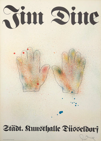 Hands, Poster for Jim Dine Stadt. Kunsthalle Dusseldorf, by Jim Dine, Amer., (B. 1935)