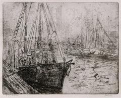 "Fulton Fish Market, N.Y. No.1" by Leon Louis Dolice, Amer., (1892-1960)