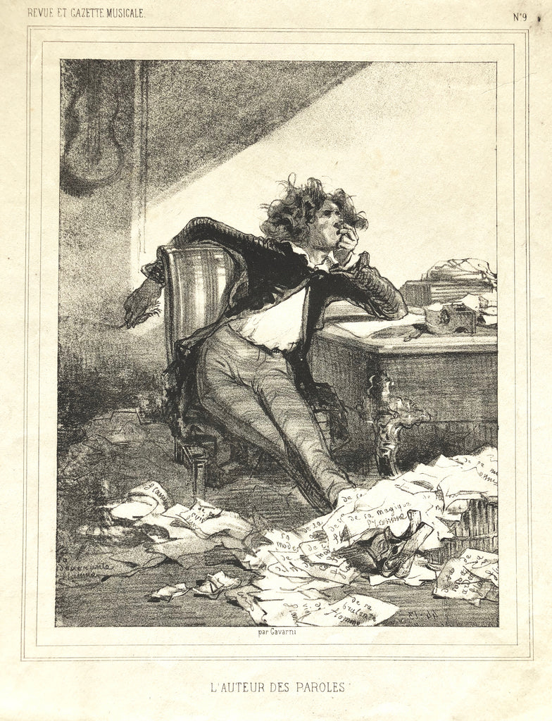 "L'Auteur Des Paroles" by Paul Gavarni , Fr., (1804-1866)