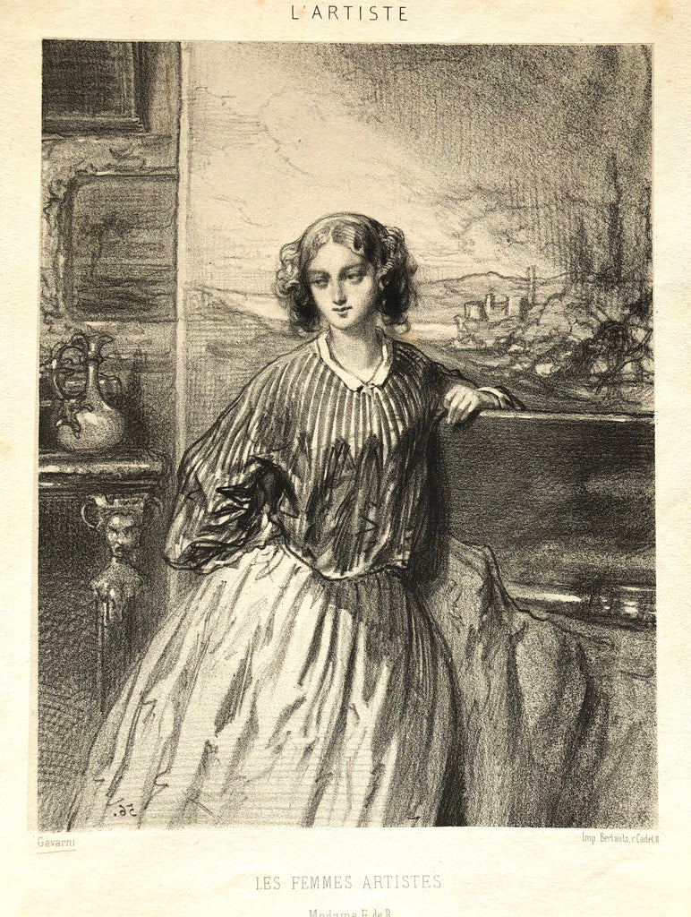 "Madame E. de B." by Paul Gavarni, Fr., (1804-1866)