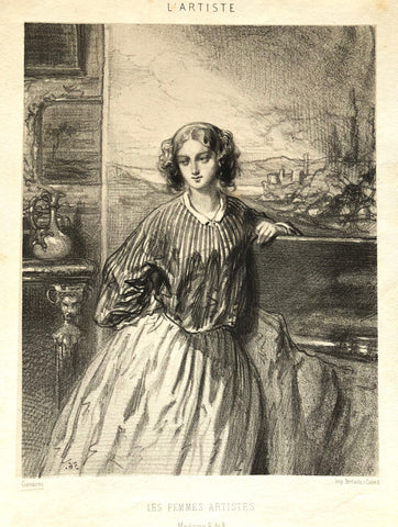 "Madame E. de B." by Paul Gavarni, Fr., (1804-1866)