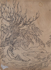 "Pan Playing Pipes by Tree" by Terese Isolde Gilbert, Amer., (1907-1986)