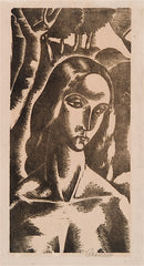 "Nude Woman Among Trees" by Samuel Glankoff, Amer., (1894-1932)