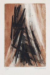 "Untitled (Brown and Black Abstract)" by Terry Haass, Czech-Amer., (1923-2016)
