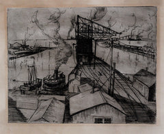 "New Haven Harbor" by Elizabeth Hicks, Amer., 1886-1974)