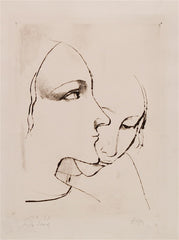 "Two Heads" by Karl Hofer, German, (1878-1955)
