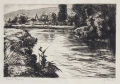 "Trout Fishing" by Lester G. Hornby, Amer., (1882-1955)