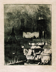 "Church in the Snow" by Earl Horter, Amer., (1880-1940)