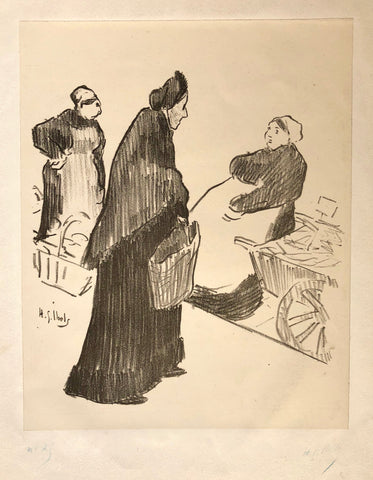 "Three Women at Outdoor Market" by Henri-Gabriel Ibels, Fr., (1867-1936)