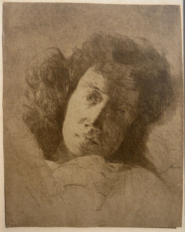 Study of a Woman's Head by J. Alden Weir, Amer., (1852-1919)