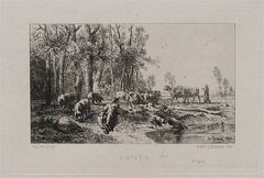 "L'Hiver" by Charles-Emile Jacque, Fr., (1813-1894)