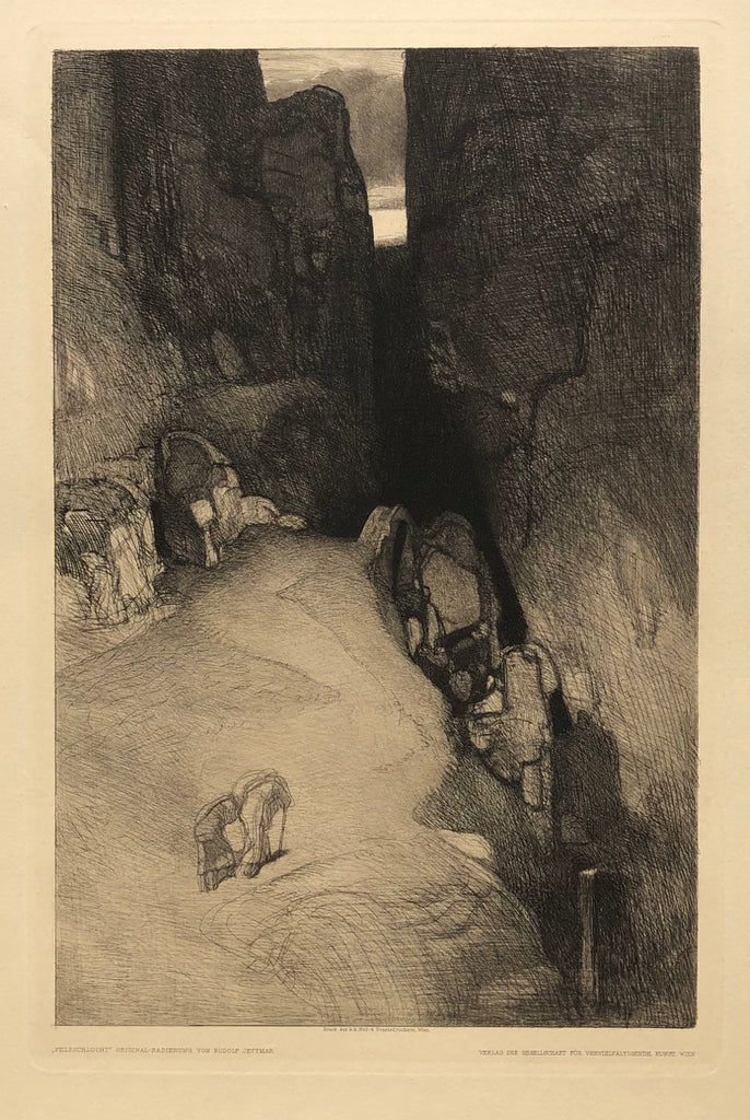 Felsschlucht, by Rudolf Jettmar, Ausrian, (1869-1939)