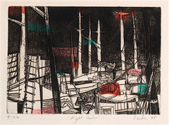 "Night Harbor" by Gerson Leiber, Amer., (1921-2018)