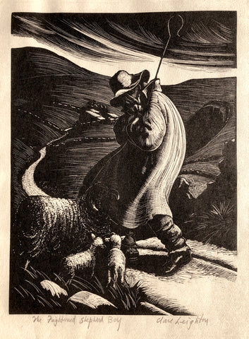 The Frightened Shepard Boy, by Clare Leighton, Eng-Amer., (1898-1989)