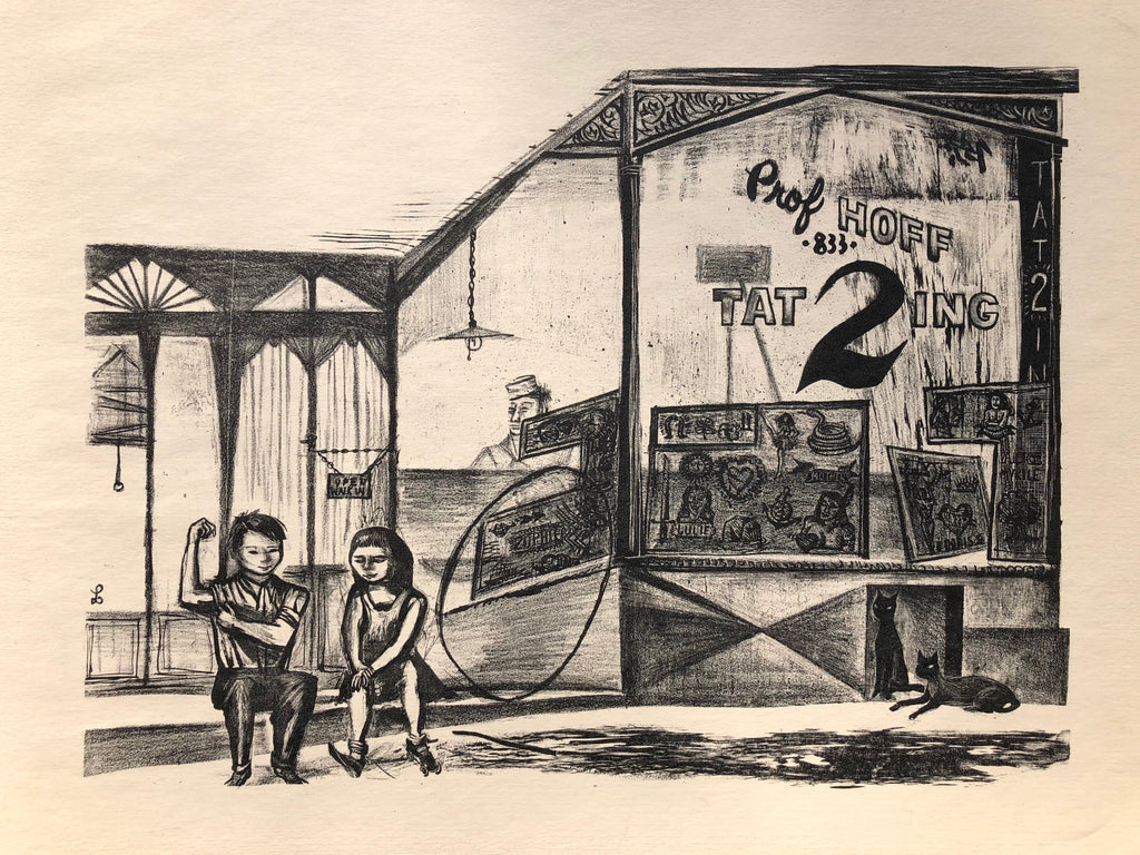 "Tattoo Parlor" by Marian Lerer, Amer., (1928-2017)