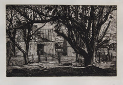 "Pattern of Trees" by Luigi Lucioni, Amer., (1900-1988)