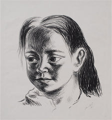 "Head of a Young Girl" by Fernando Castro Pacheco, Mexican, (1918-2013)