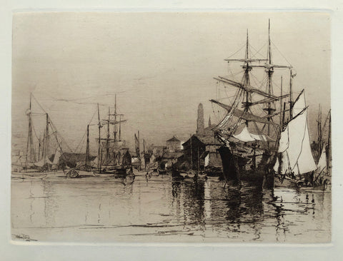 The Inner Harbor- Gloucester, by Stephen Parrish, Amer., (1846-1938)
