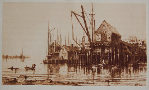 "Old Boat House, Gloucester" by Charles A. Platt, Amer., ( 1861-1933)