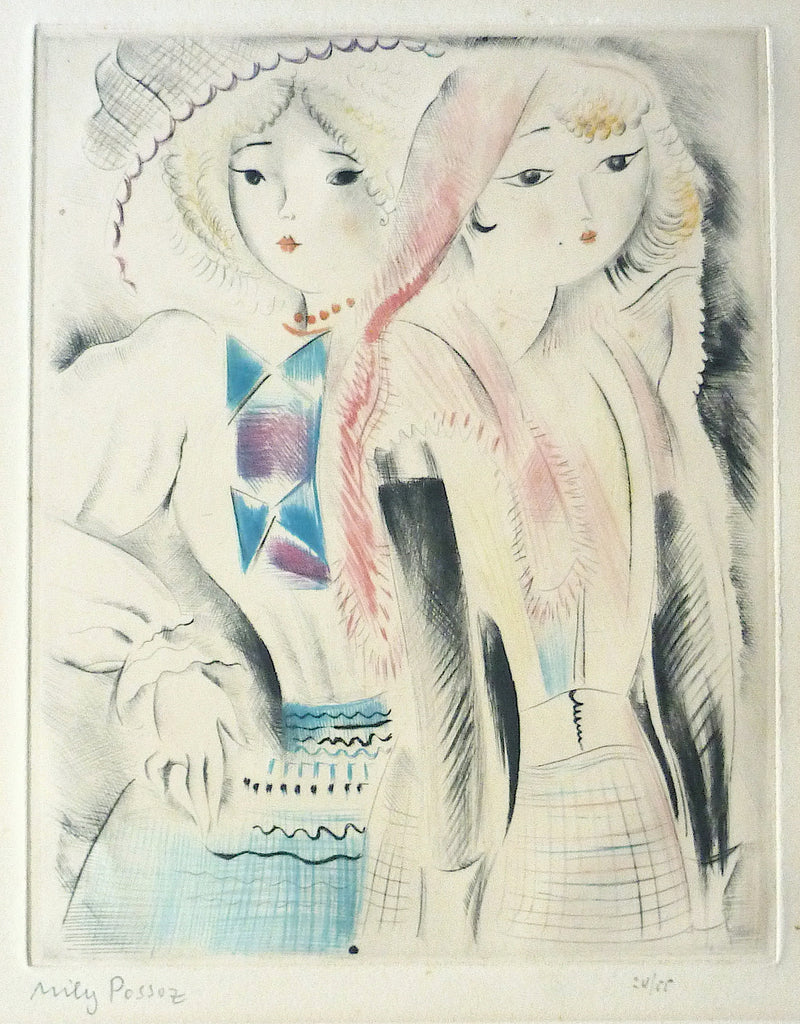 "Les Dieux Amies" by Mily Possoz, Portuguese - French, (1888-1967)