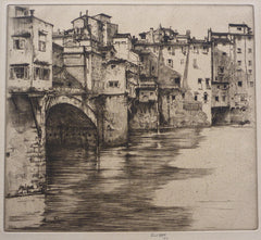"Ponte Vecchio, Morning, Florence" by Ernest D. Roth, (Amer., 1879-1964)