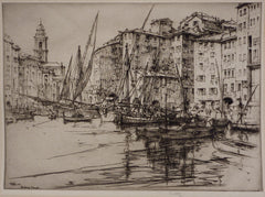 "Shipping Camogli" by Ernest D. Roth, (Amer., 1879-1964)