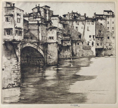 Ponte Vecchio-Morning-Florence by Ernest D Roth, Amer., (1876-1964)