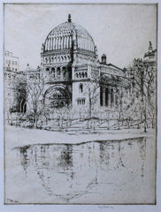 "Temple Beth El, from Central Park, New York City" by Ernest D. Roth, (Amer., 1879-1964)