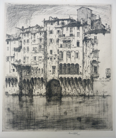 "Old Houses on the Arno" by Ernest D. Roth, (Amer., 1879-1964)