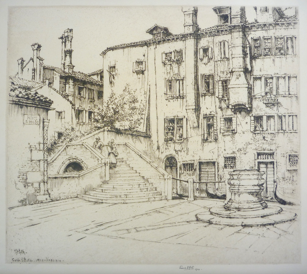 "Campo San Baldo, Venice" by Ernest D. Roth, (Amer., 1879-1964)