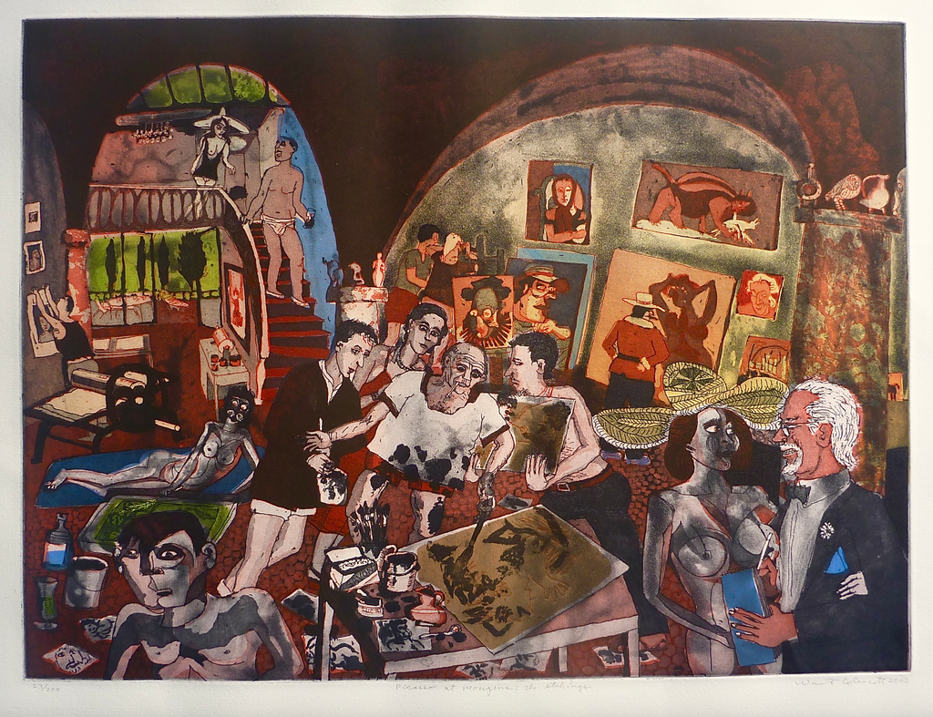 "Picasso at Mougins: The Etchings" by Warrington Colescott, Amer., (1921-2014)