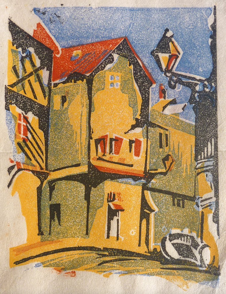 "European Street" by Esther Julia Coleman, Amer., (Early 20th Century)