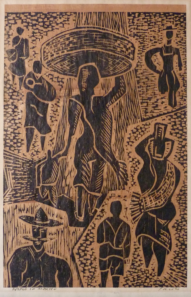 "People in Mexico" by Jacob Heller, Amer., (20th Century)