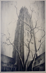 "Harkness Tower, Yale University, New Haven, CT" by E. Kingman, Amer., (20th Century)