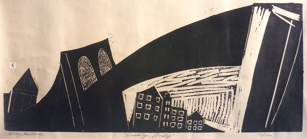 "Brooklyn Bridge" by Henry Kallem, (Amer., 1912-1985)