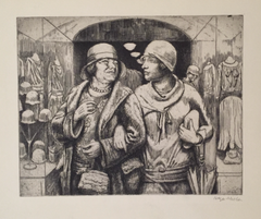 "Leaving the Shop" by Kenneth Hayes Miller, Amer., (1876-1952)