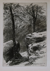 "A Woodland Pool, Montrose, PA. 1885" by James D. Smillie, Amer. (1833-1909)