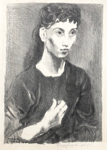 "Young Girl" by Raphael Soyer, Amer., (1899-1987)