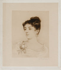 "Woman with Rose" by Frederick M. Spiegle, Amer., (1865-1942)