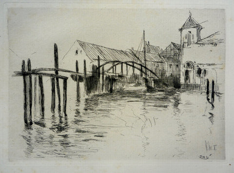 "Dock at Newport", John Henry Twachtman, (Amer., 1853-1902)