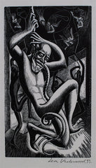 "Simian Ecstasy" by Leon Underwood, Eng., (1890-1975)