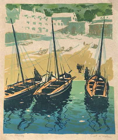 Clovelly, by Ernest W Watson, Amer., (1884-1969)