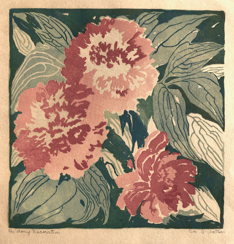 Peony Decoration by Eva Auld Watson, Amer.,(1889-1948)