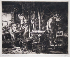 "Old Shop" by George Hand Wright, Amer., (1872-1951)
